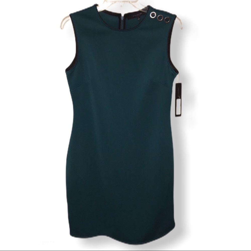 Andrew Marc Round Neck Sheath Sleeveless D…